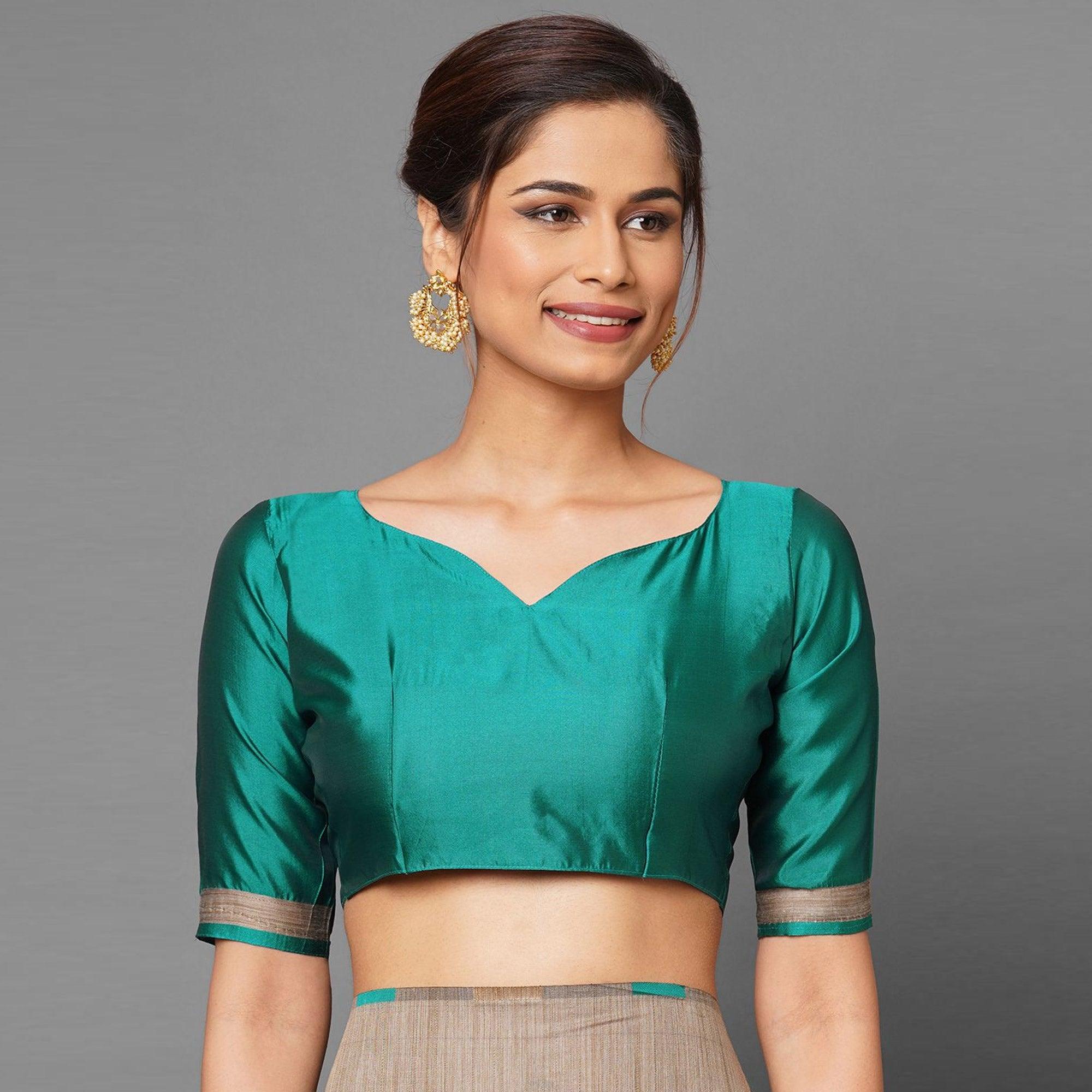 Flattering Chiku-Turquoise Green Colored Festive Wear Woven Art Silk Saree - Peachmode