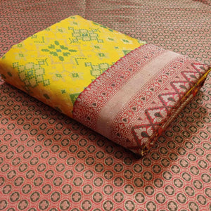 Flaunt Yellow Colored Festive Wear Woven Patola Silk Saree - Peachmode