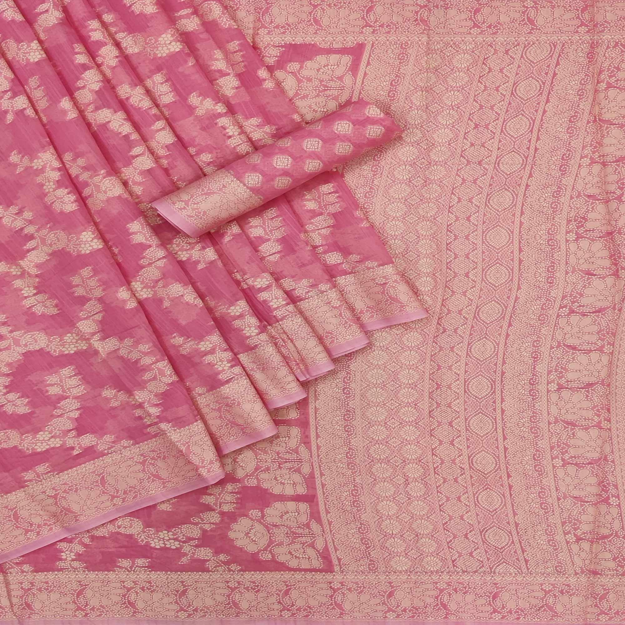 Gajari Festive Wear Woven Cotton Saree - Peachmode