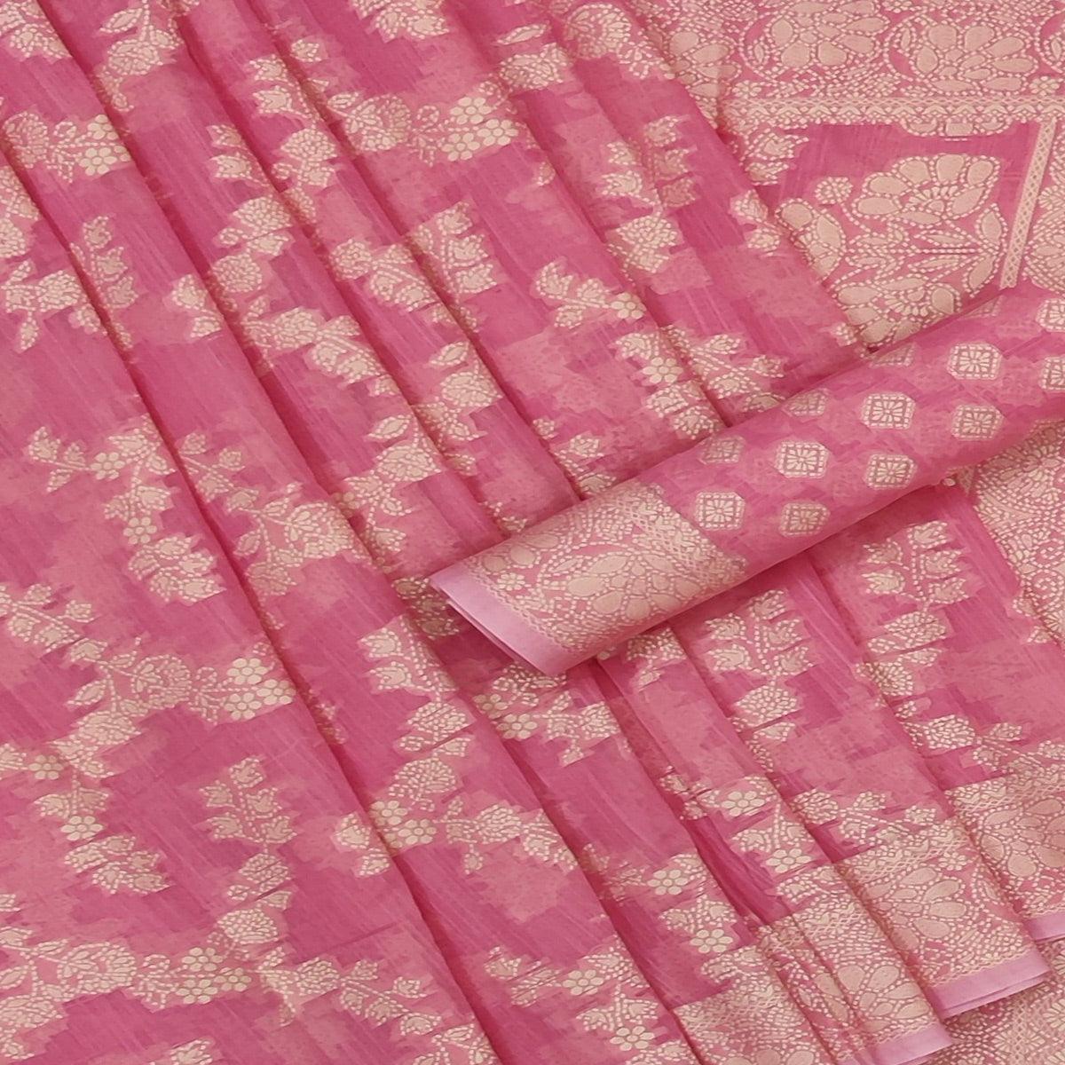 Gajari Festive Wear Woven Cotton Saree - Peachmode