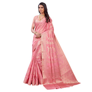 Gajari Pink Festive Wear Woven Art Silk Saree - Peachmode