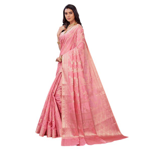 Gajari Pink Festive Wear Woven Art Silk Saree - Peachmode