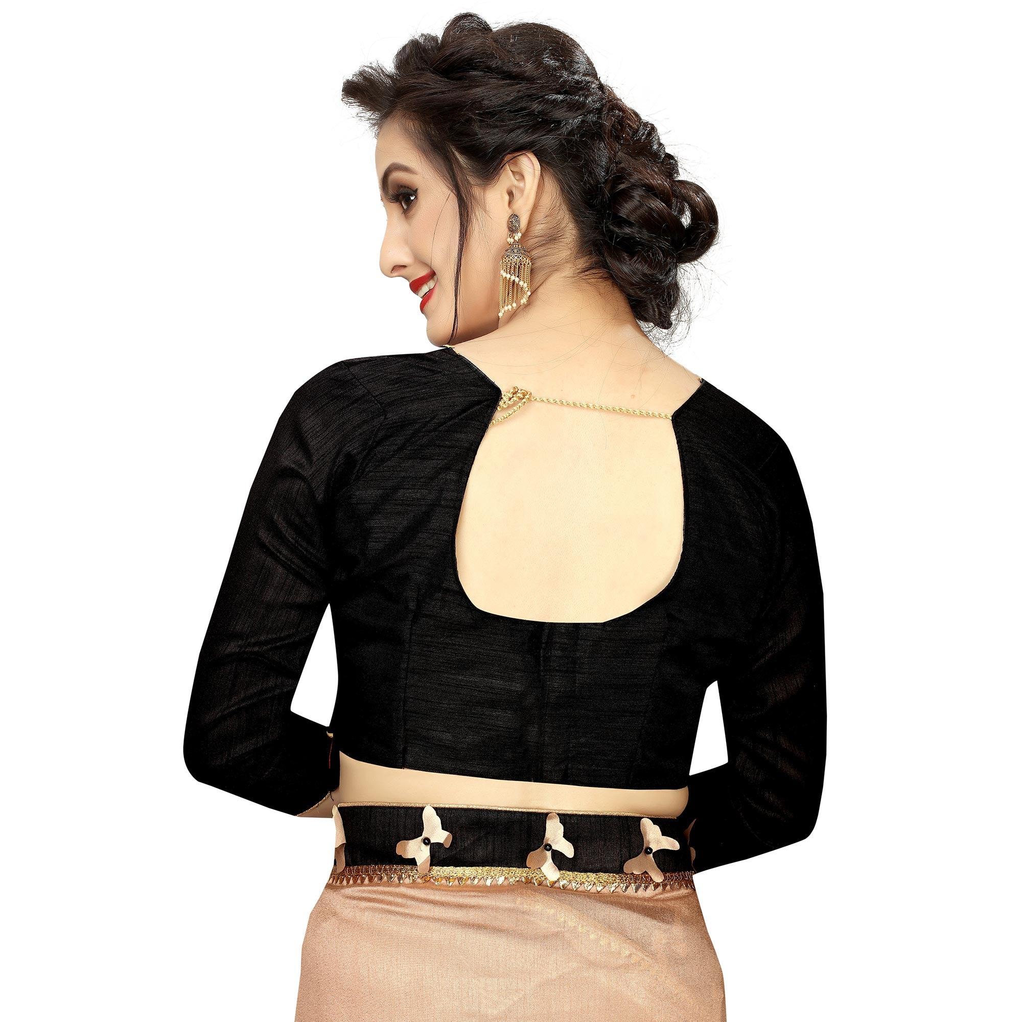 Glorious Brown Colored Partywear Art Silk Saree - Peachmode