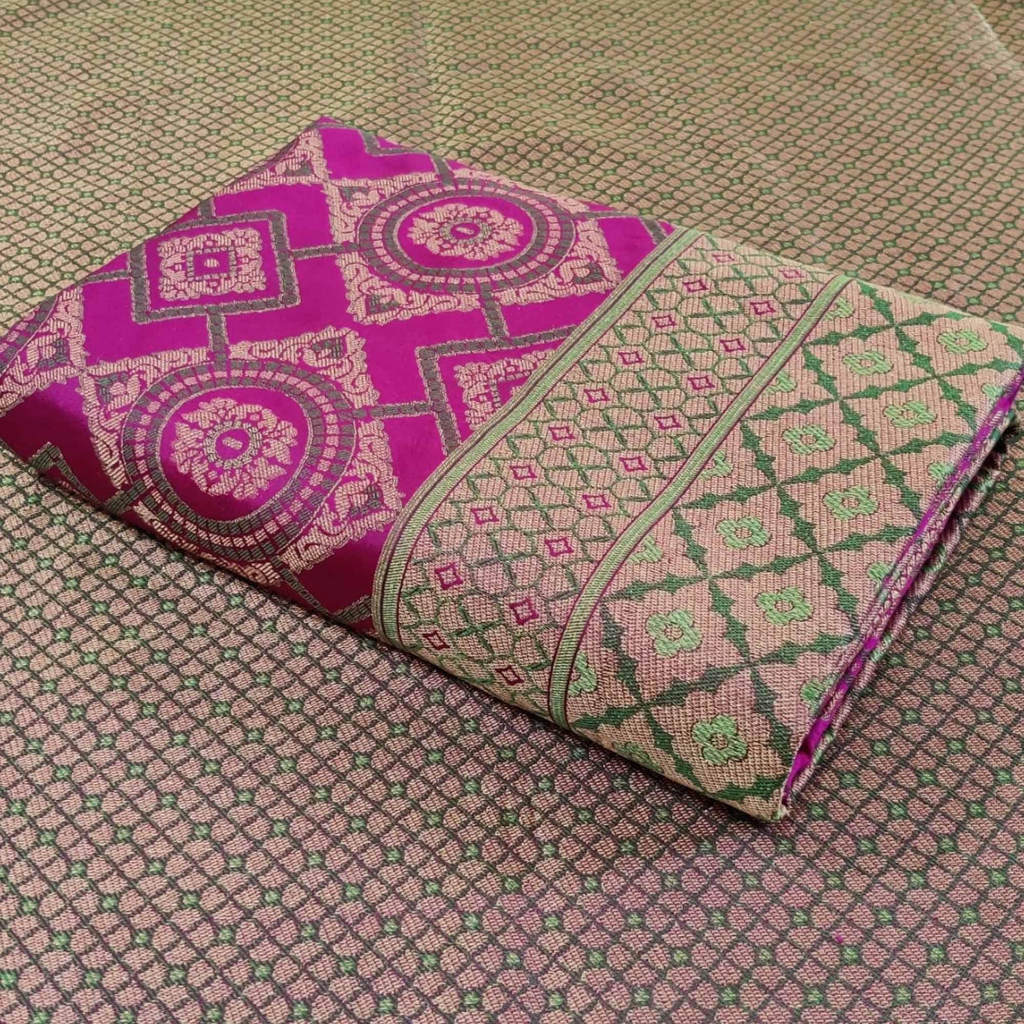 Glorious Purple Colored Festive Wear Woven Patola Silk Saree - Peachmode