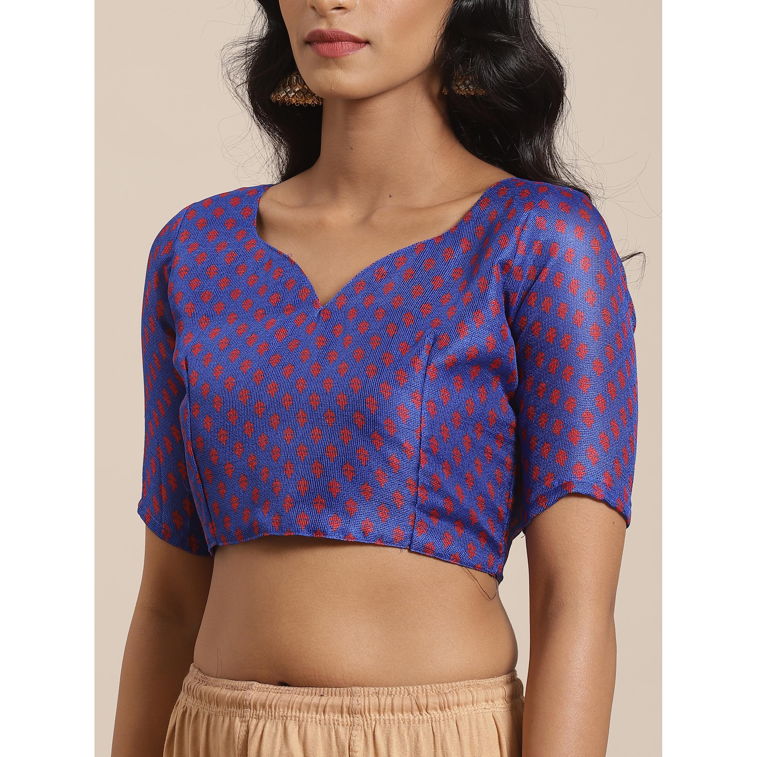 Gorgeous Blue Colored Casual Wear Printed Jute Silk Saree - Peachmode