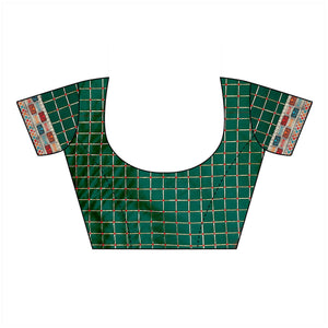 Green Casual Wear Solid Silk Saree - Peachmode