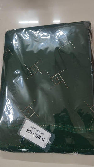 Green Embellished Georgette Saree - Peachmode