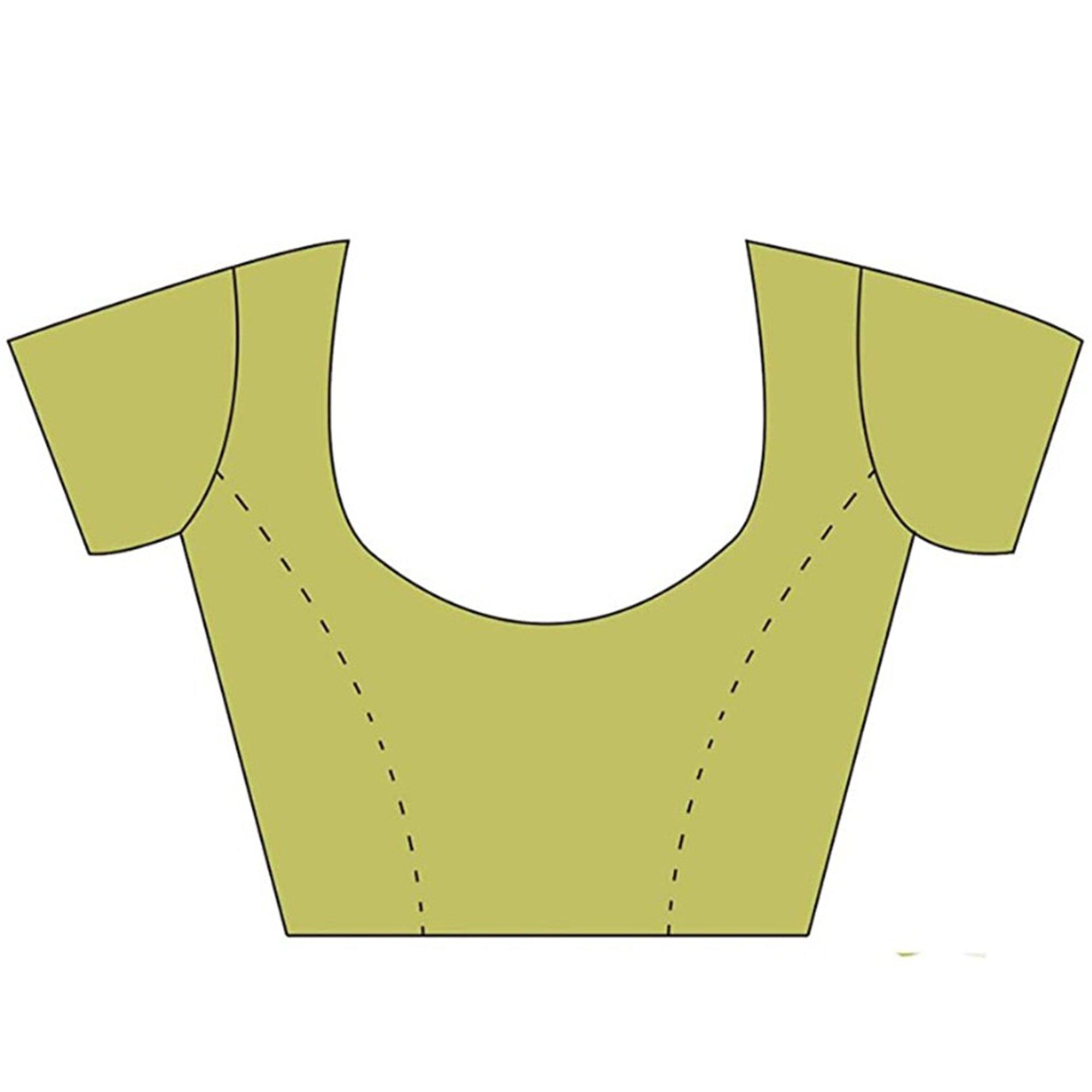 Green Floral Print Georgette Saree - Peachmode