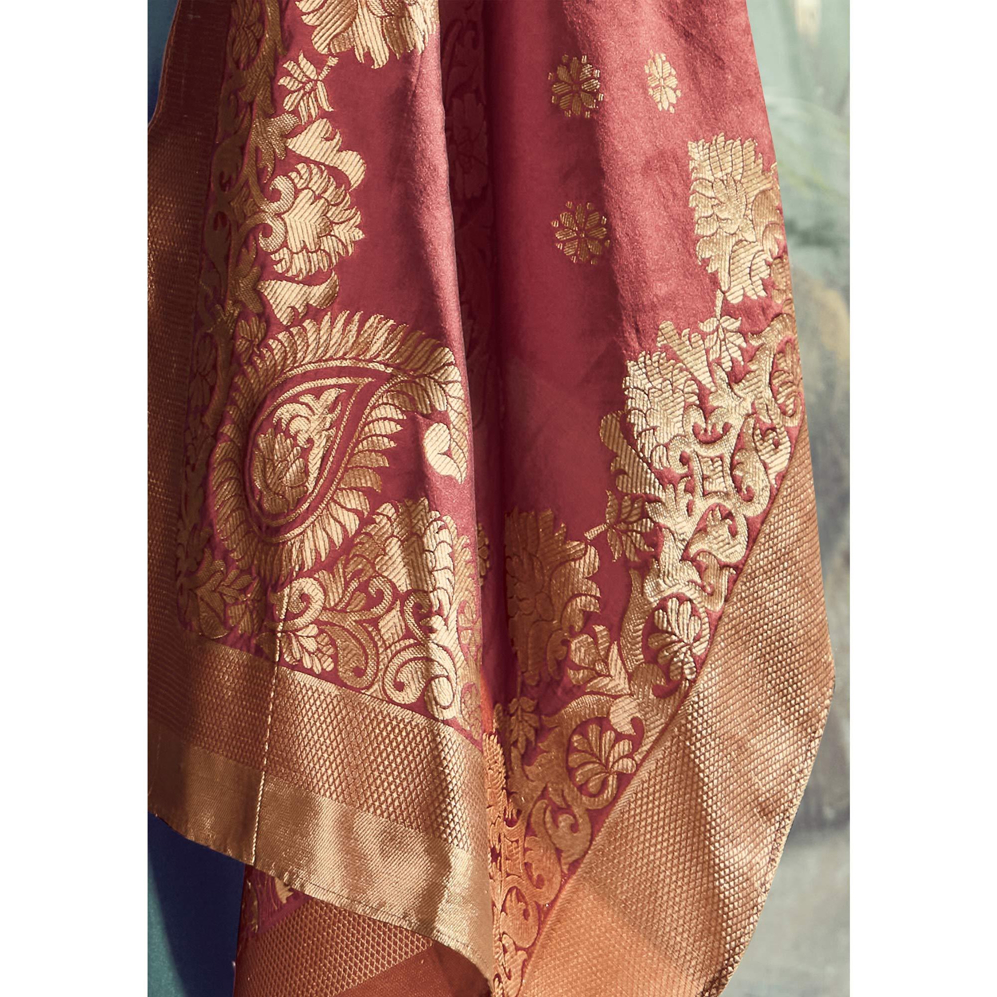 Green Party Wear Embroidered Silk Kurti Pant Set With Banarasi Jacquard Dupatta - Peachmode