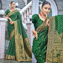 Sari En Soie Banarasi Pour Femmes - Style Kanjivaram Patola - Avec Chemisier Non Cousu - Occasion Festif - Cadeau D'anniversaire - 14