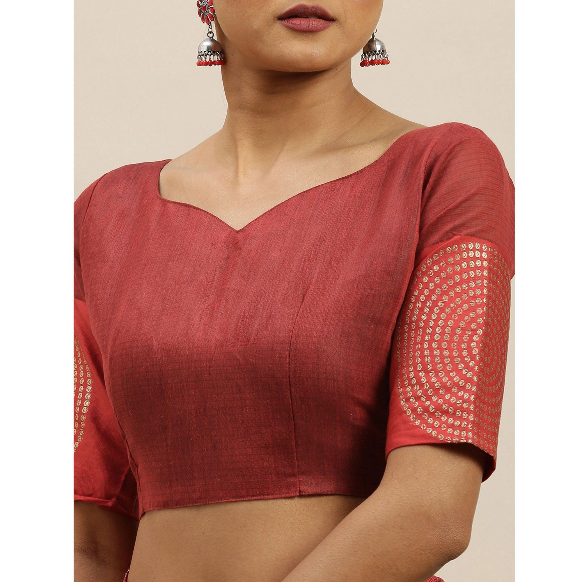 Grey Festive Wear Woven Silk Saree With Jacquard Border - Peachmode