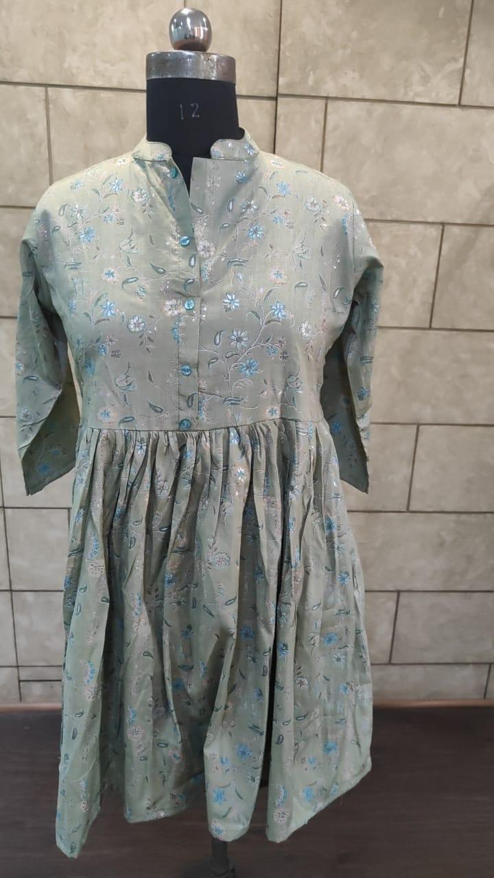 Grey Floral Printed Rayon Top - Peachmode