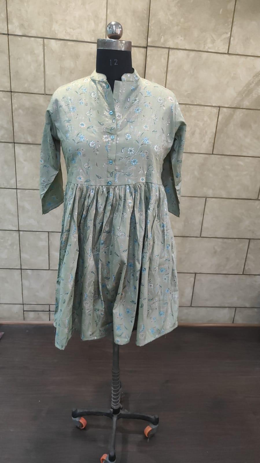 Grey Floral Printed Rayon Top - Peachmode