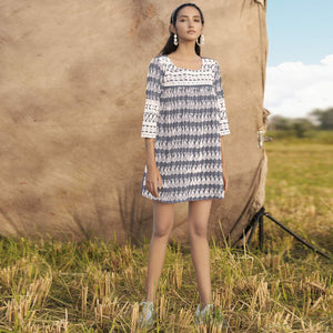 Grey Lucknowi Georgette Top - Peachmode