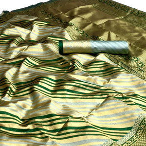 Grey Woven Silk Saree - Peachmode