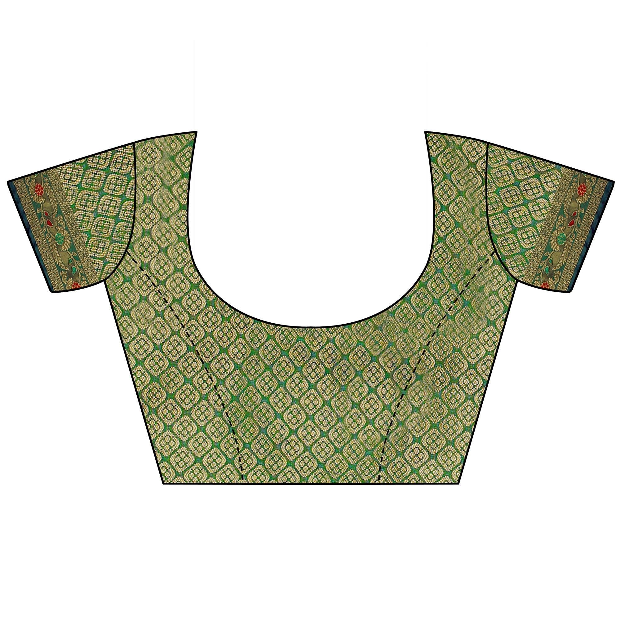 Hypnotic Purple Colored Festive Wear Woven Silk Saree - Peachmode