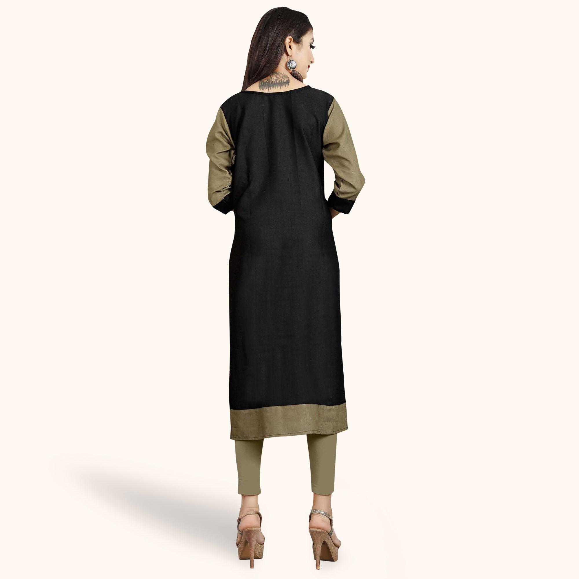 Ideal Light Coffee Colored Casual Printed Rayon Kurti - Peachmode