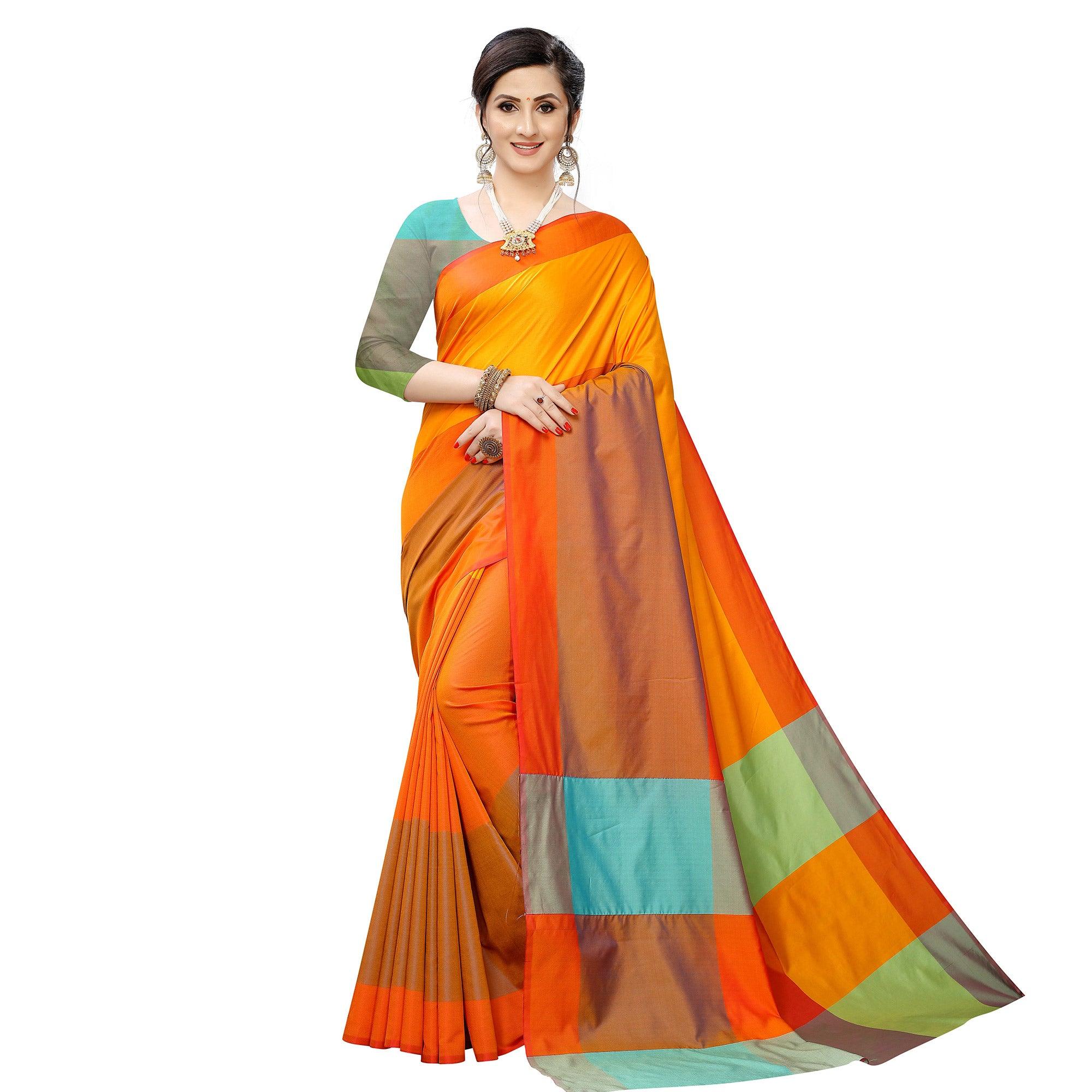Ideal Mustard Yellow Colored Festive Wear Woven Sana Silk Saree - Peachmode