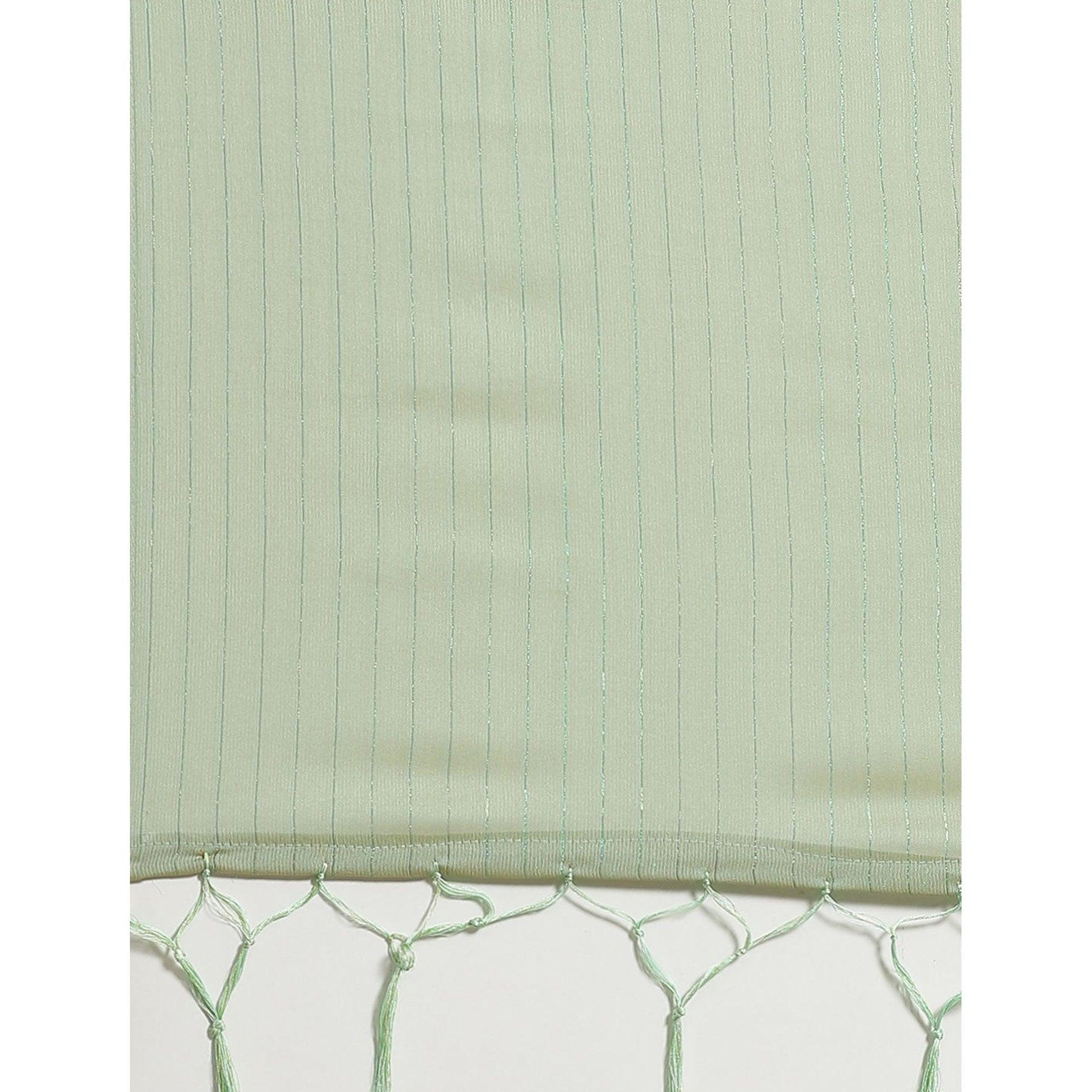 Ideal Olive Colored Casual Wear Printed Poly Georgette Saree - Peachmode