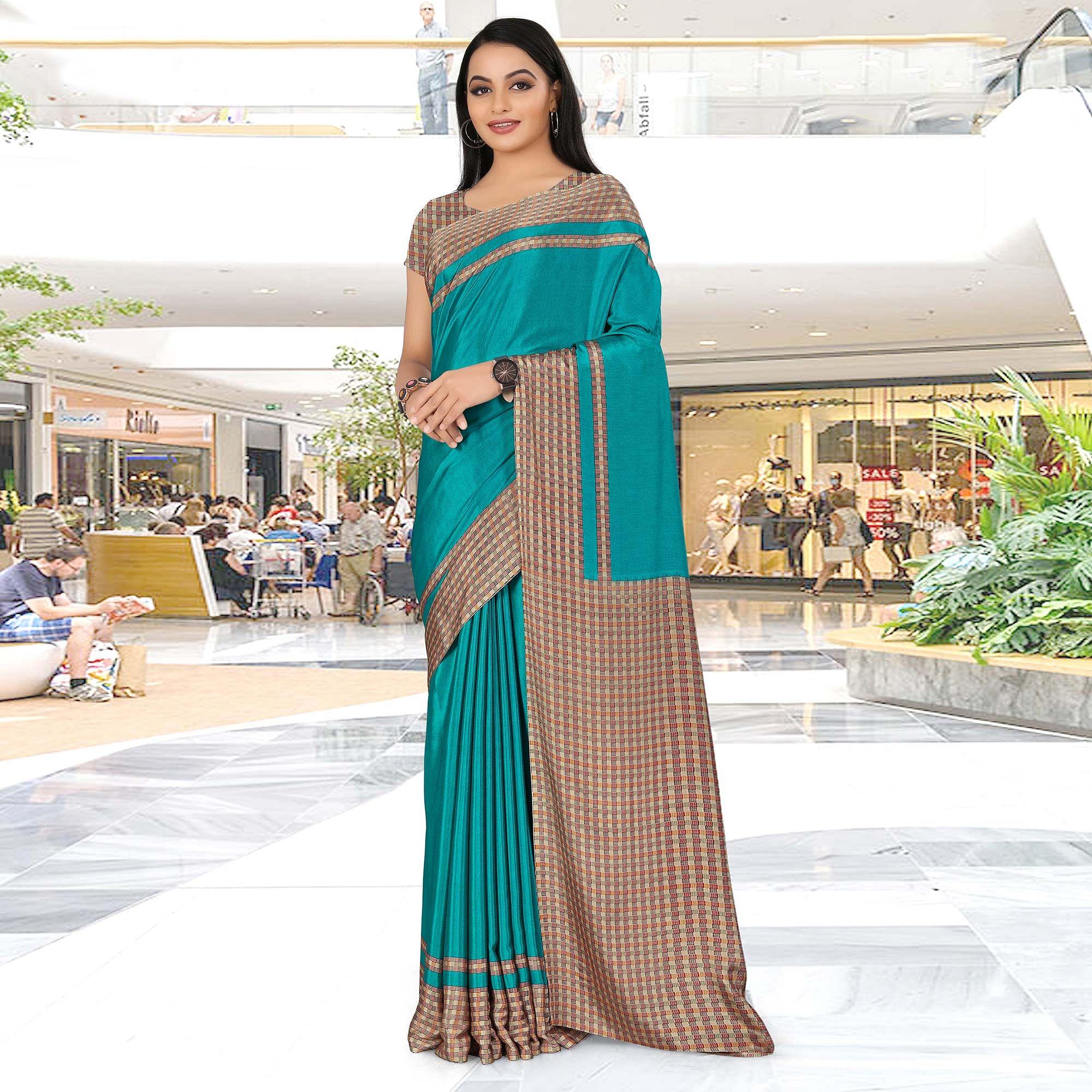 Imposing Green Coloured Casual Wear Printed Crepe Saree - Peachmode