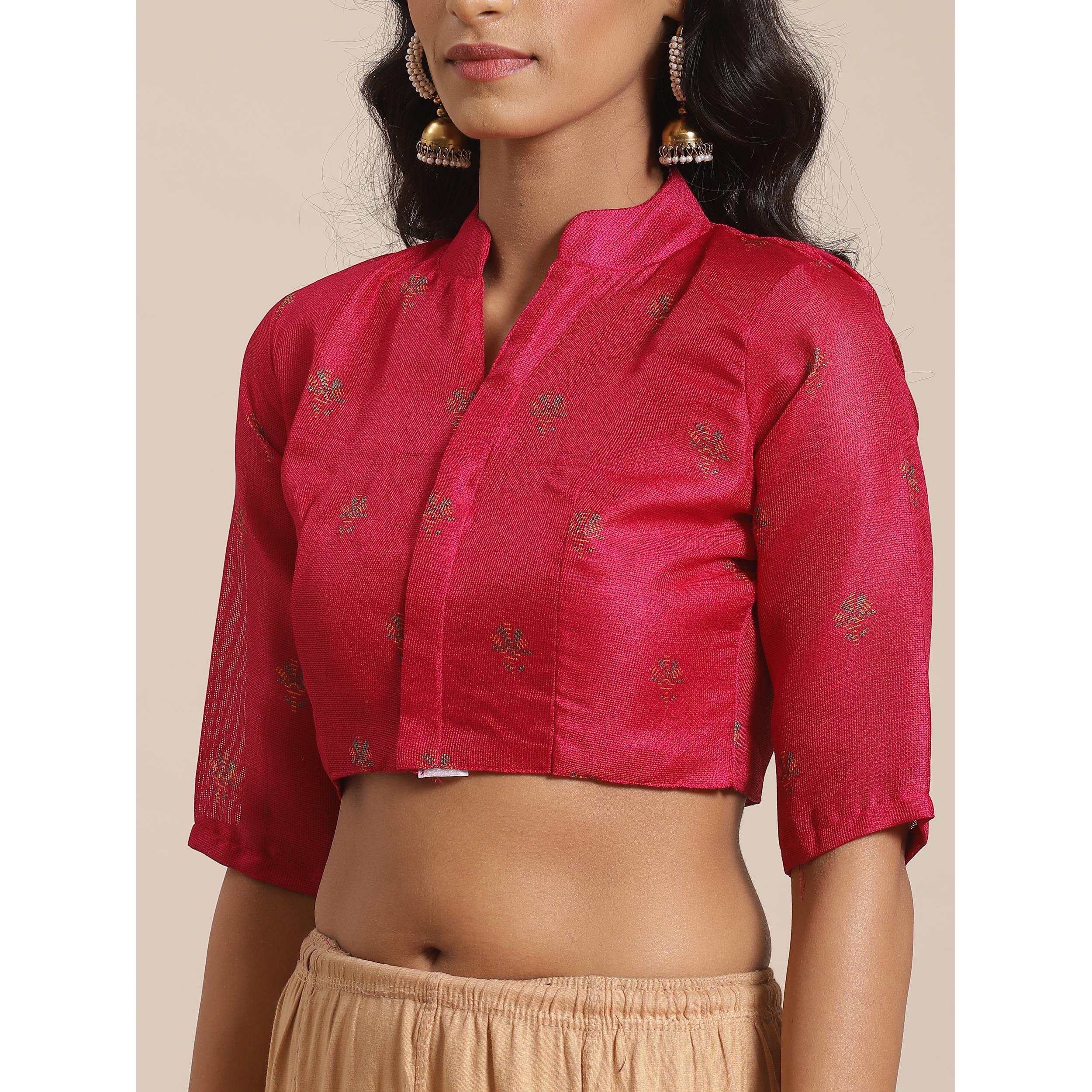 Imposing Pink Colored Casual Wear Printed Jute Silk Saree - Peachmode