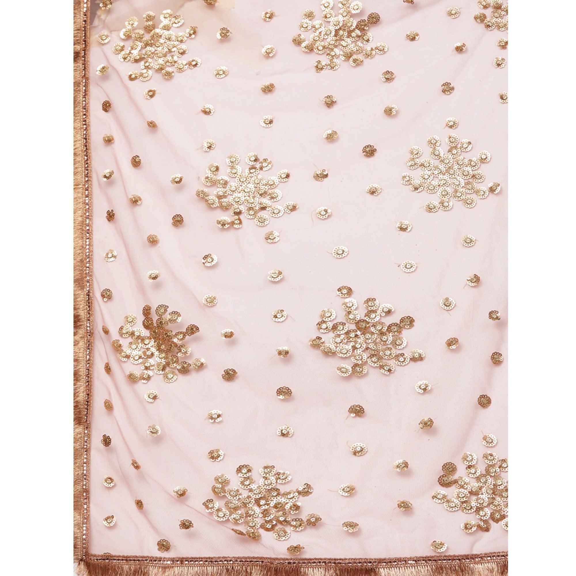 Light Green Designer Wedding Wear Thread Zari Work Soft Net Lehenga Choli - Peachmode