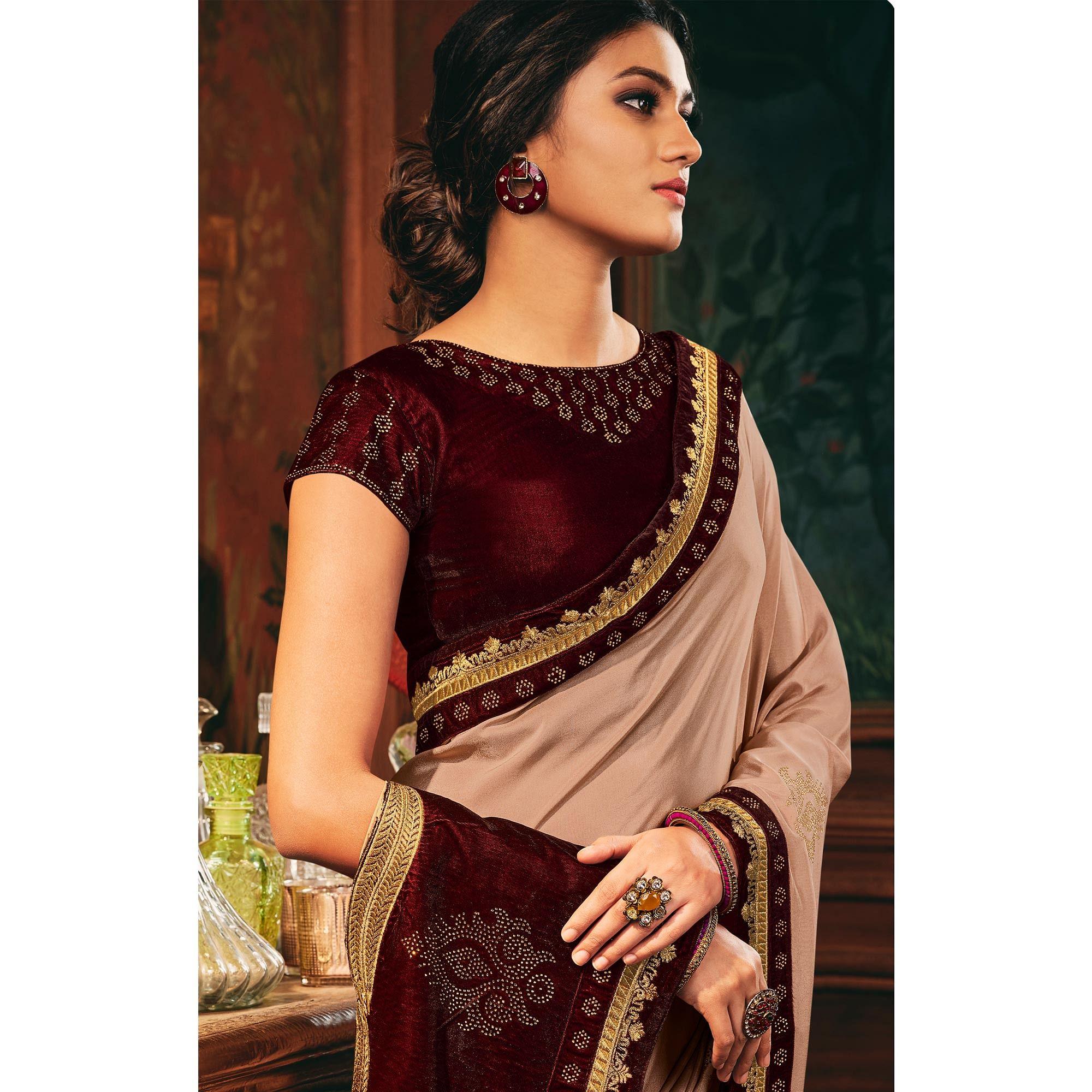 Light Mauve Festive Wear Woven Silk Saree - Peachmode