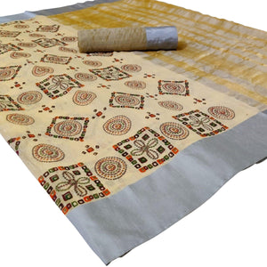 Lovely Yellow Colored Festive Wear Woven Silk Saree - Peachmode