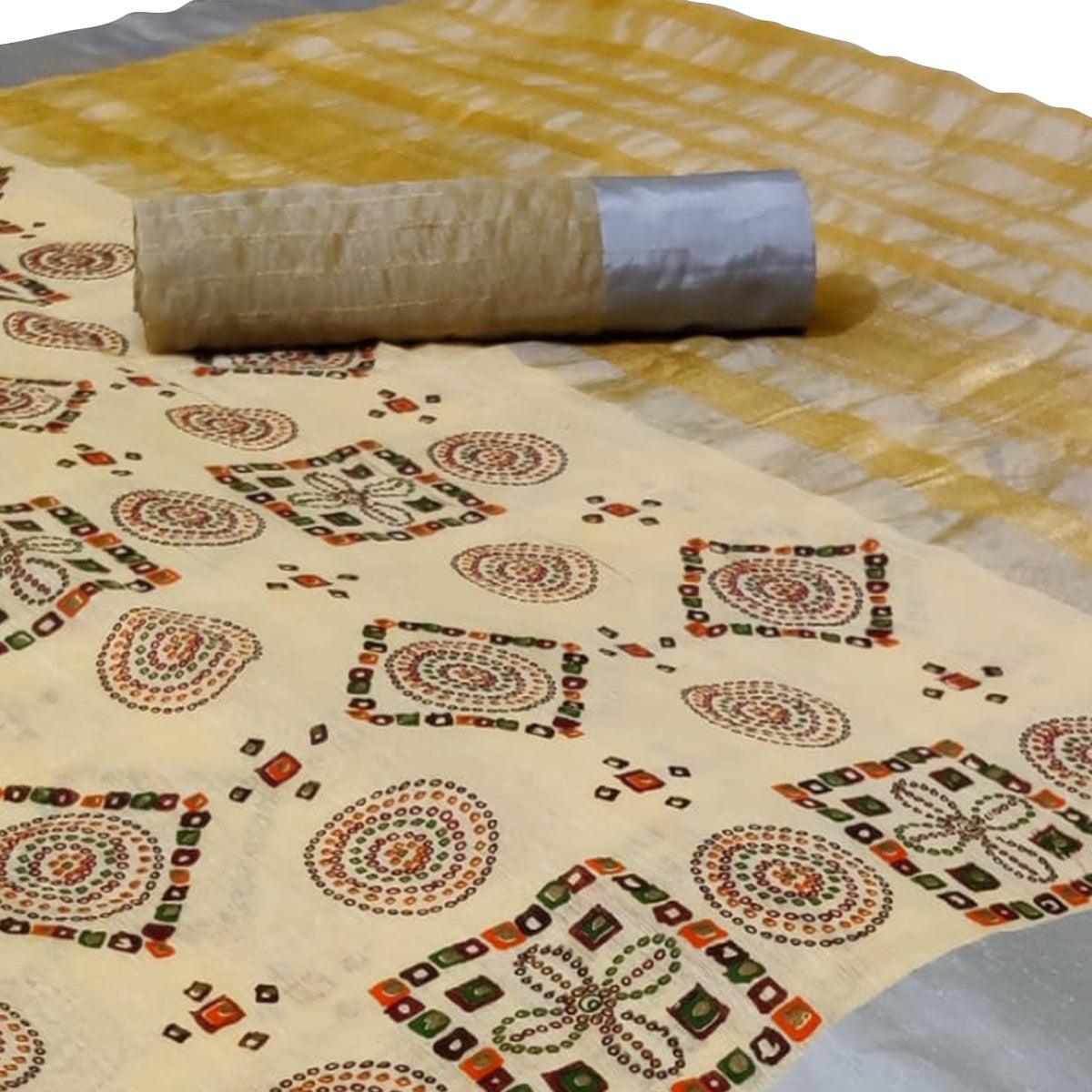 Lovely Yellow Colored Festive Wear Woven Silk Saree - Peachmode