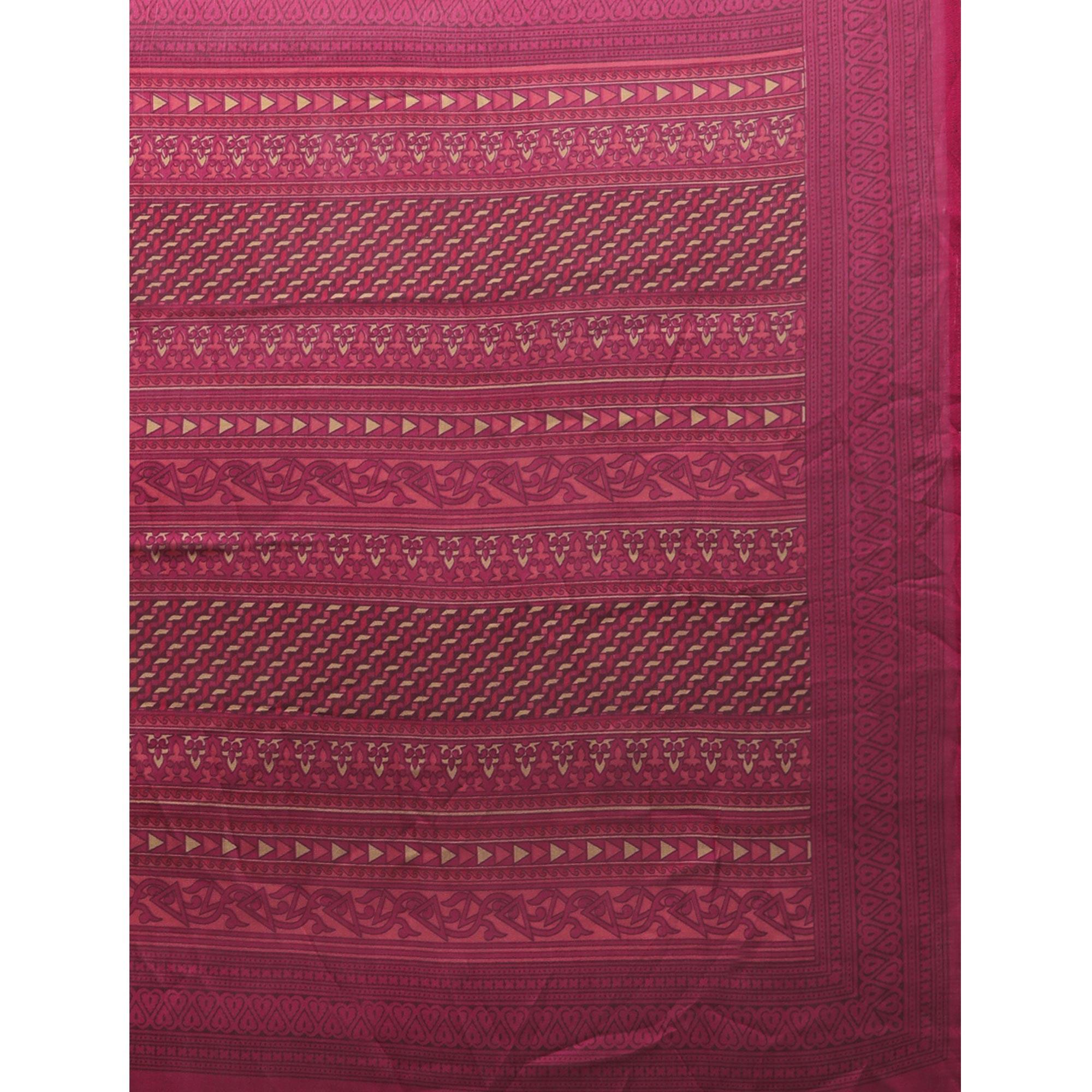 Magenta Casual Wear Printed Art Silk Saree - Peachmode