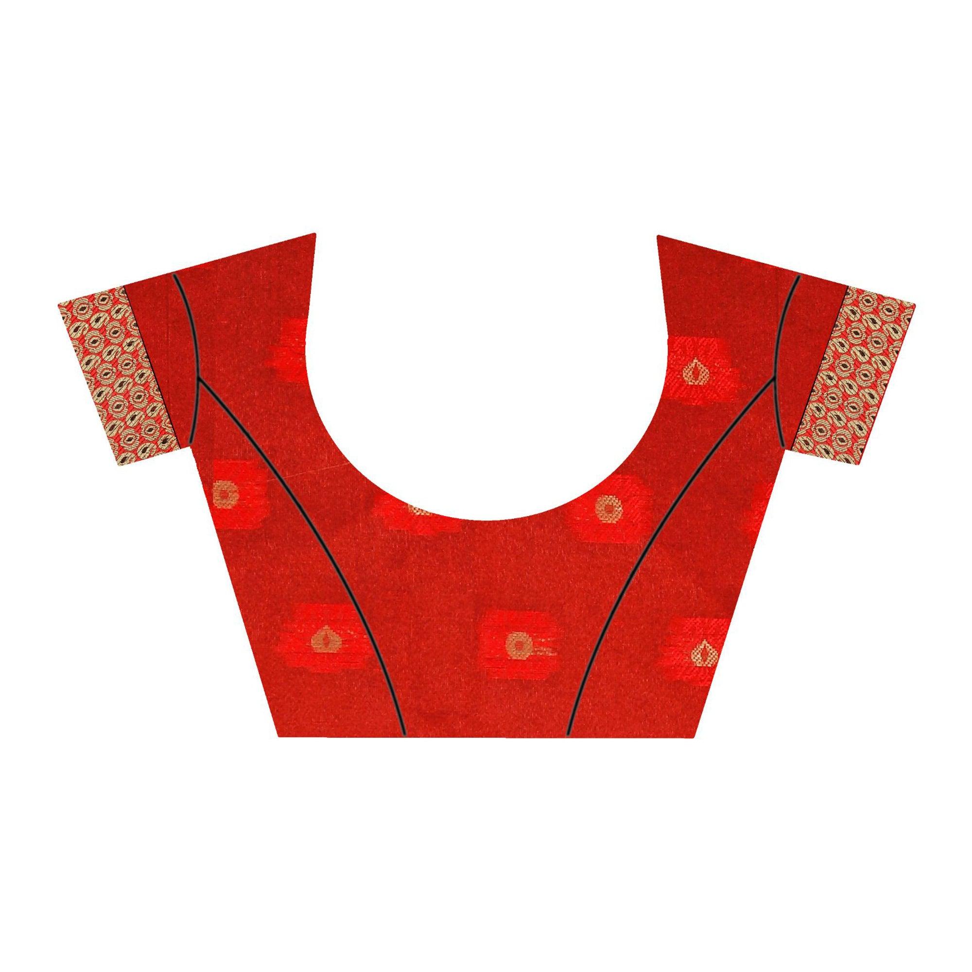 Magnetic Black Colored Festive Wear Woven Art Silk Saree - Peachmode