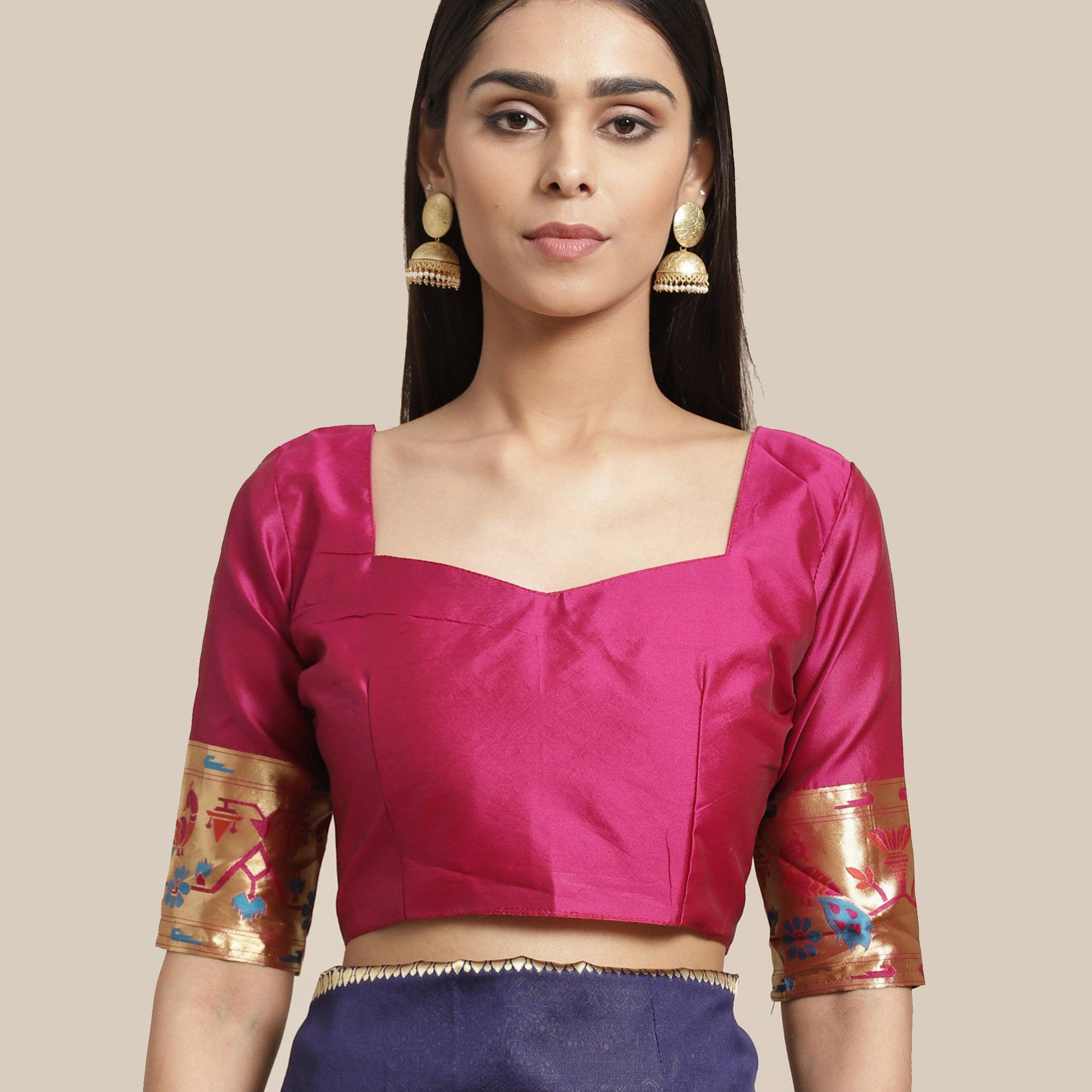 Majesty Navy Blue Colored Festive Wear Woven Silk Blend Saree - Peachmode