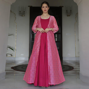 Majesty Pink Colored Casual Designer Digital Printed Maslin Kurtis - Peachmode