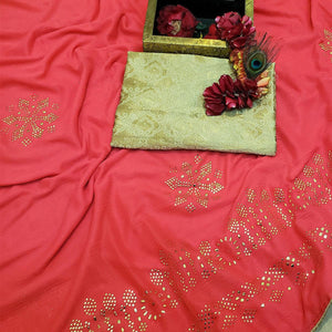 Majesty Pink Colored Festive Wear Embellished Art Silk Saree - Peachmode