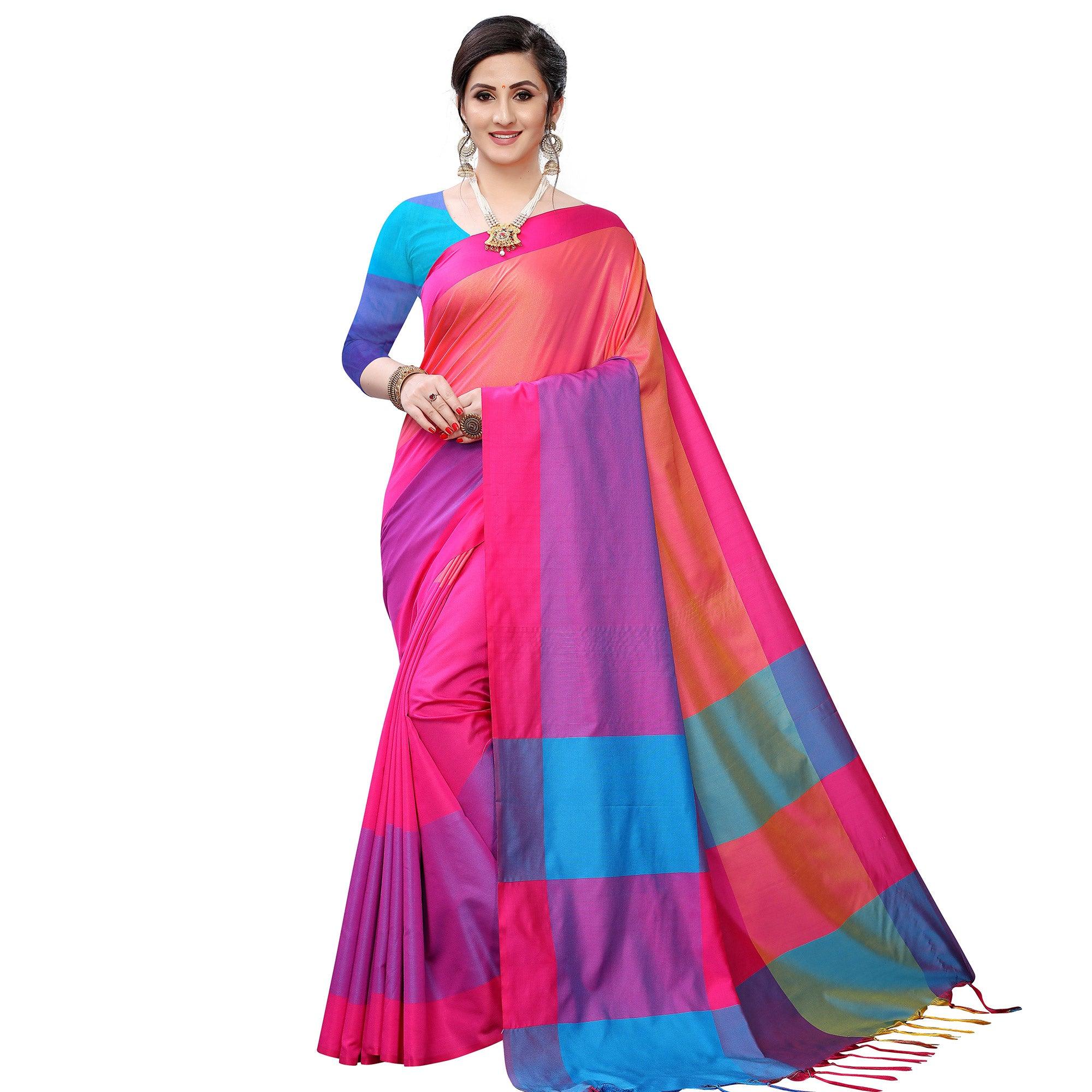 Majesty Pink Colored Festive Wear Woven Sana Silk Saree - Peachmode