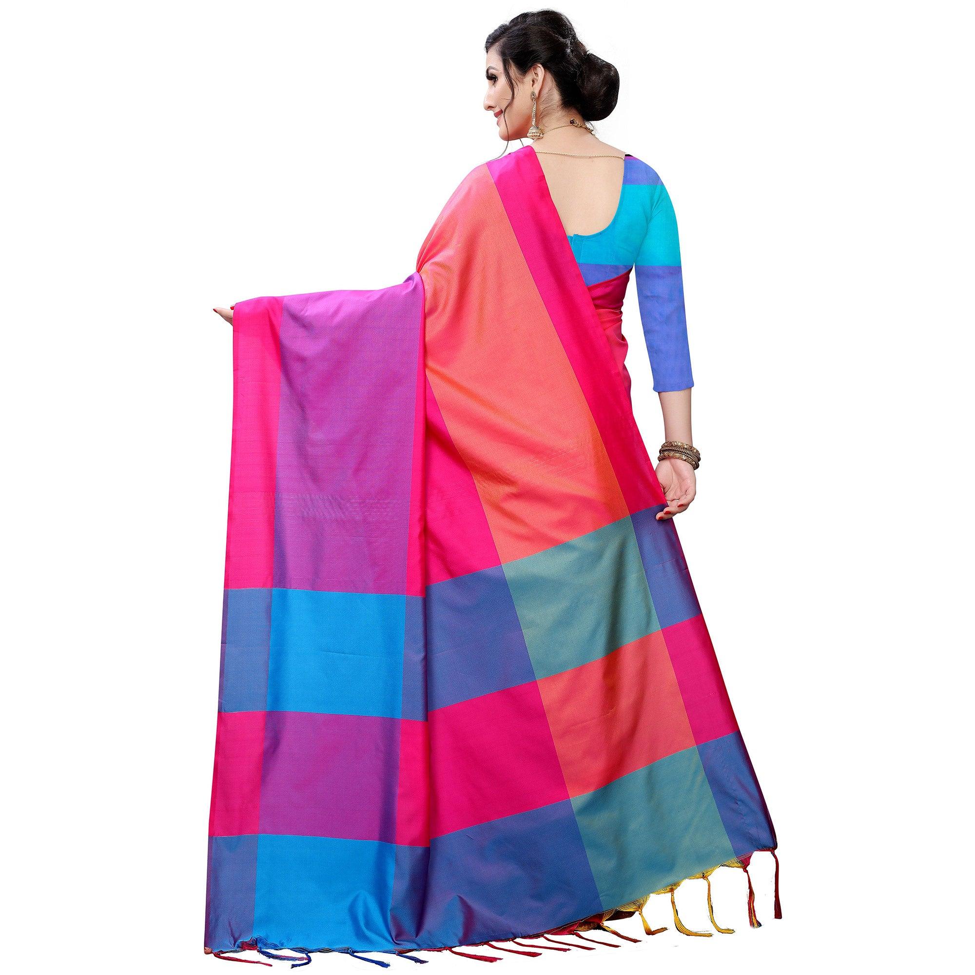 Majesty Pink Colored Festive Wear Woven Sana Silk Saree - Peachmode