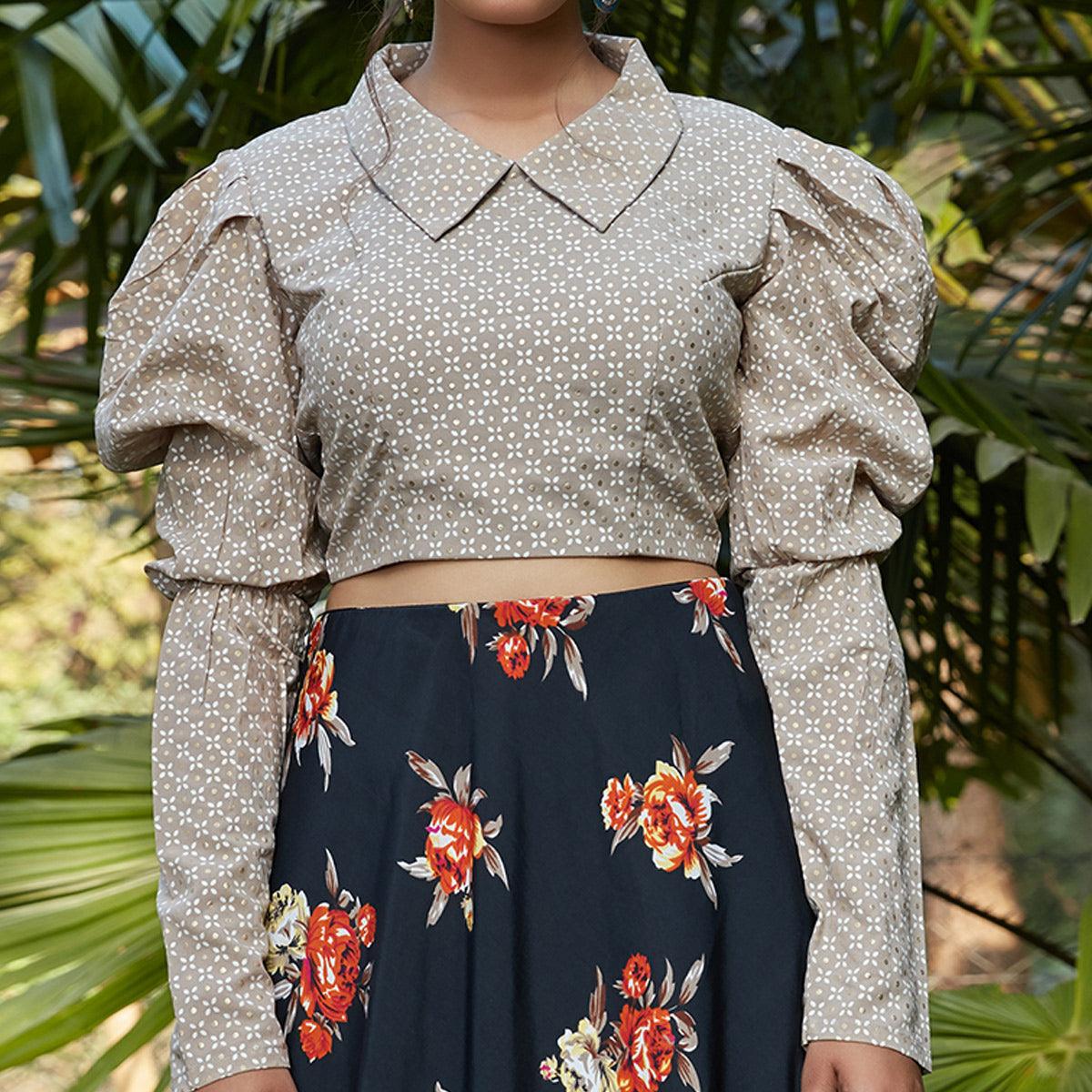 Marvellous Black - Dusty Grey Colored Wedding Partywear Printed Silk Crepe Lehenga Choli - Peachmode