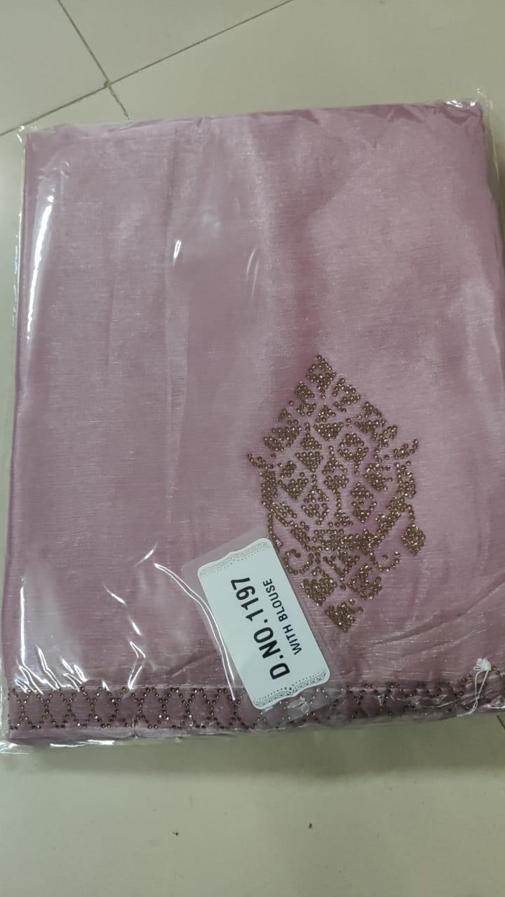 Mauve Embellished Georgette Saree - Peachmode