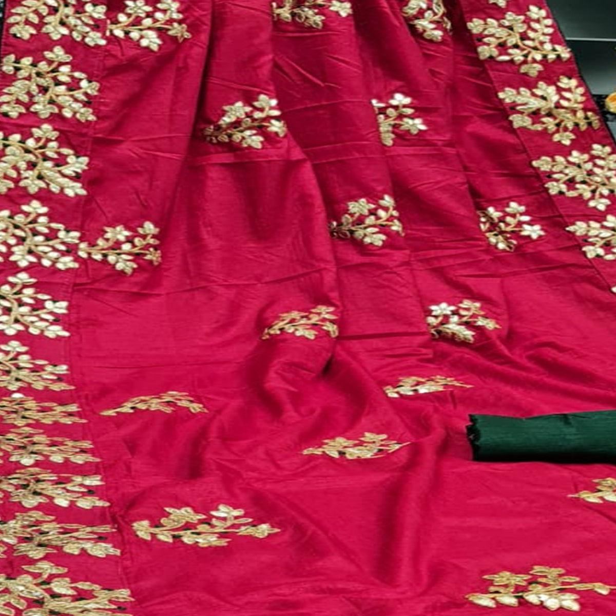 Mesmeric Pink Colored Festive Wear Butta Work Dola Silk Saree - Peachmode