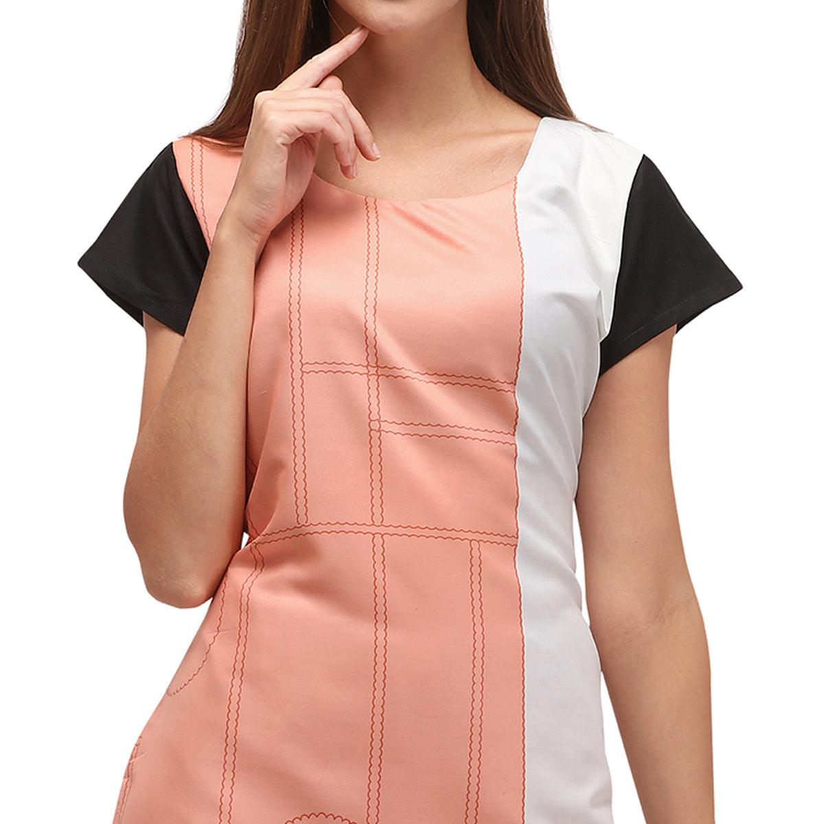Mesmerising Peach Coloured Digital Printed Casual Wear Kurti - Peachmode