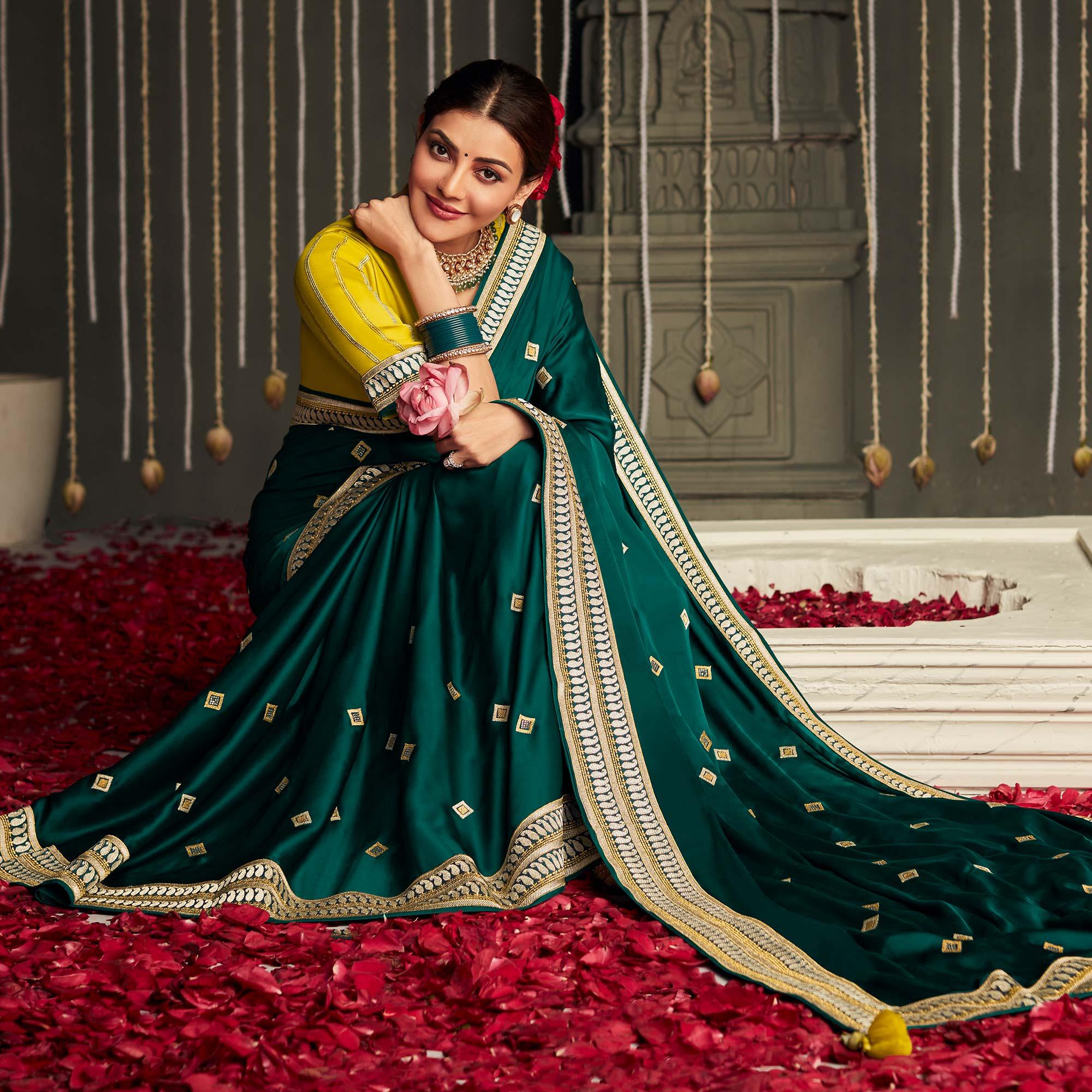 Morpich Woven Art Silk Saree With Tassels - Peachmode