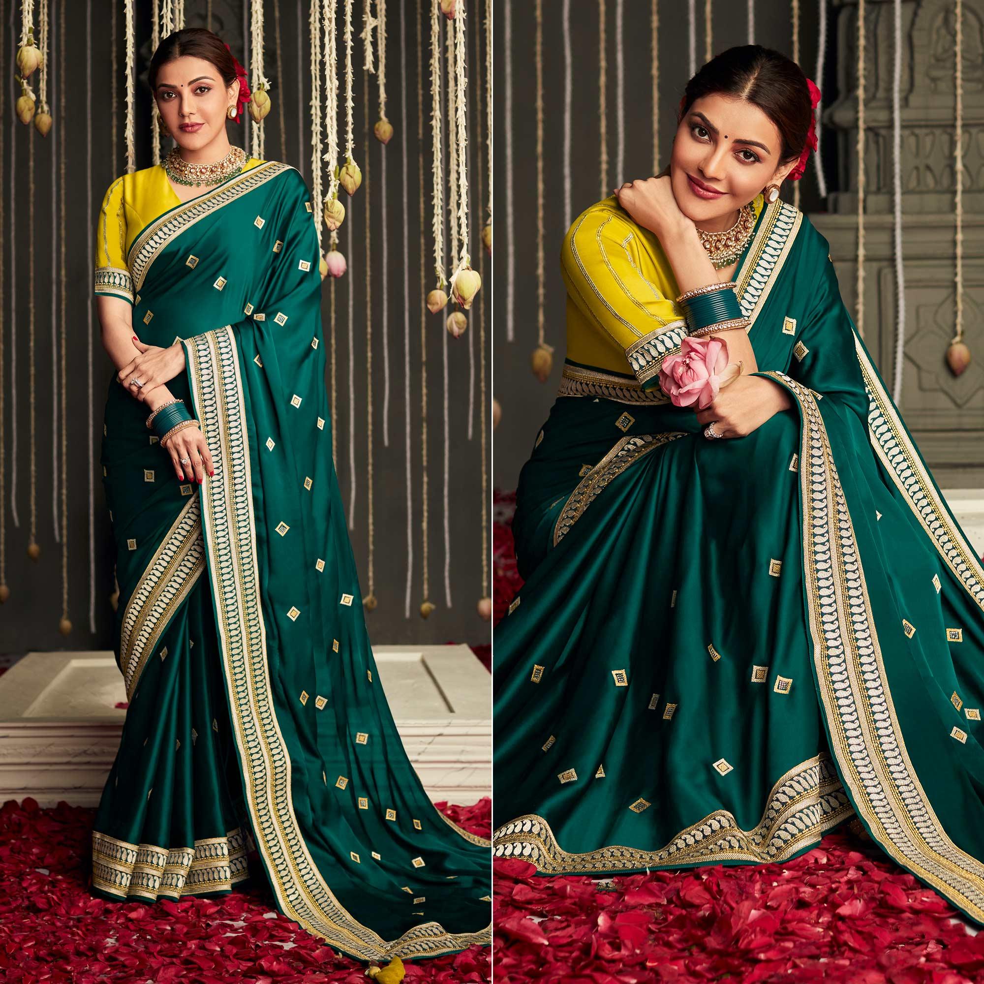 Morpich Woven Art Silk Saree With Tassels - Peachmode