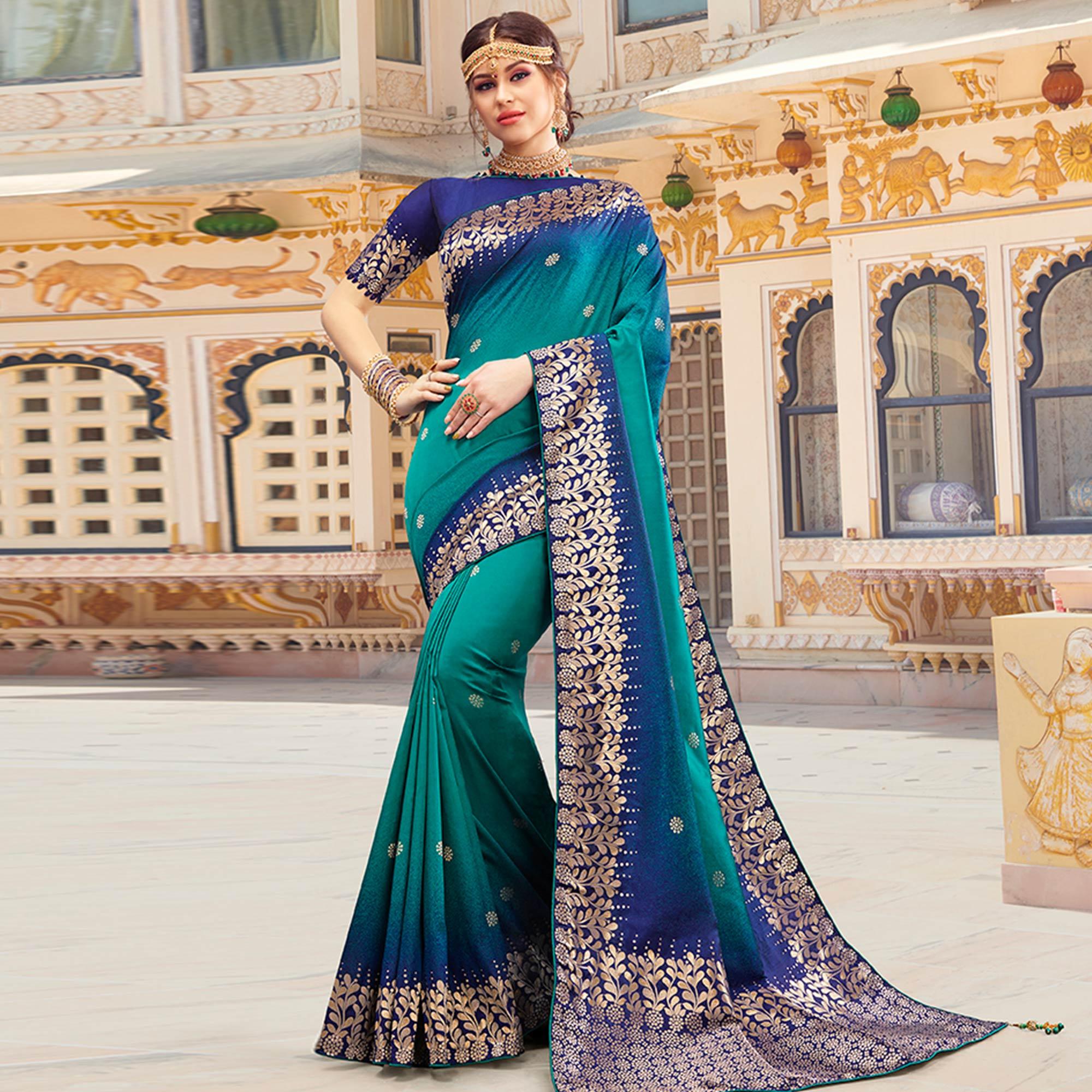 Morpich Woven Woven Art Silk Saree - Peachmode