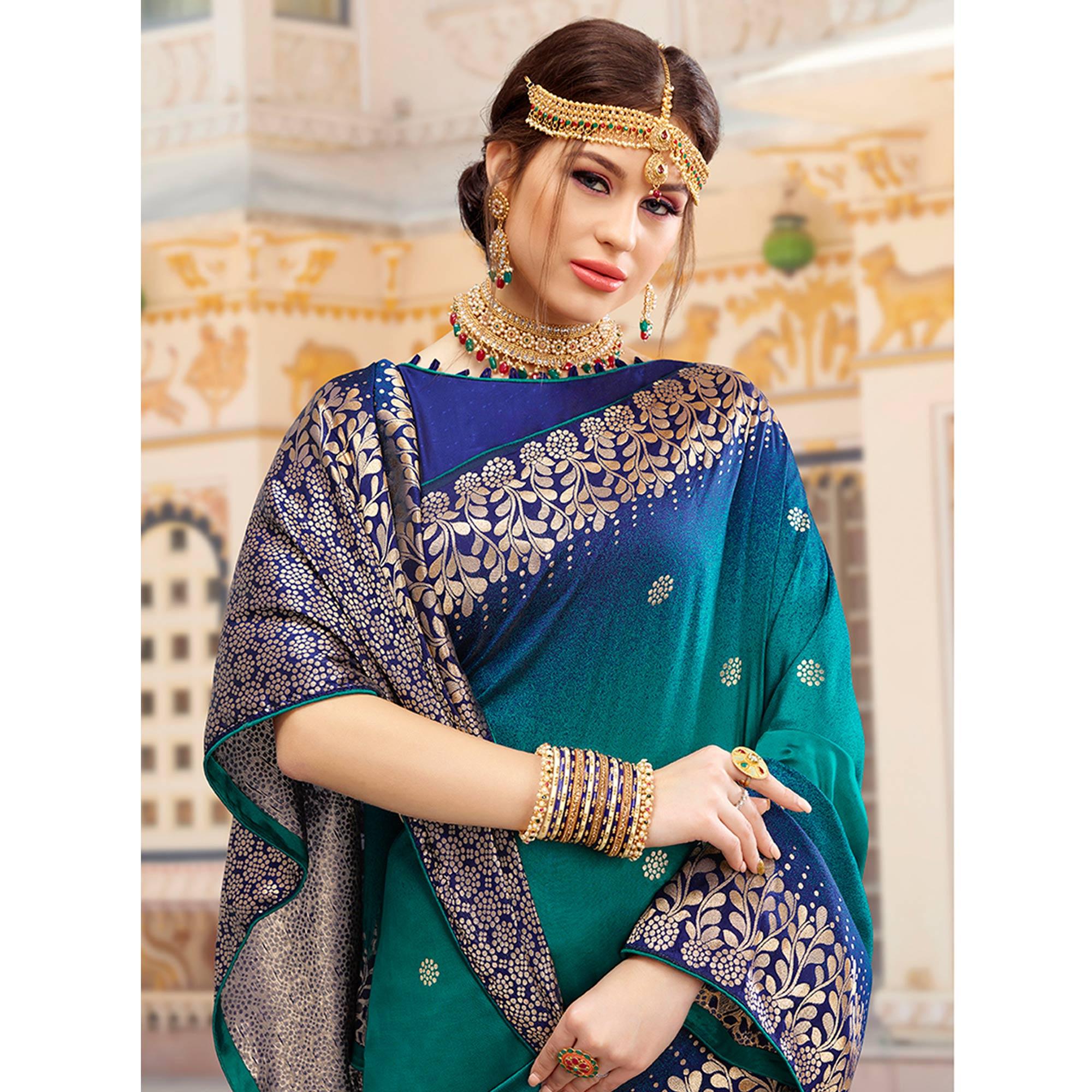 Morpich Woven Woven Art Silk Saree - Peachmode