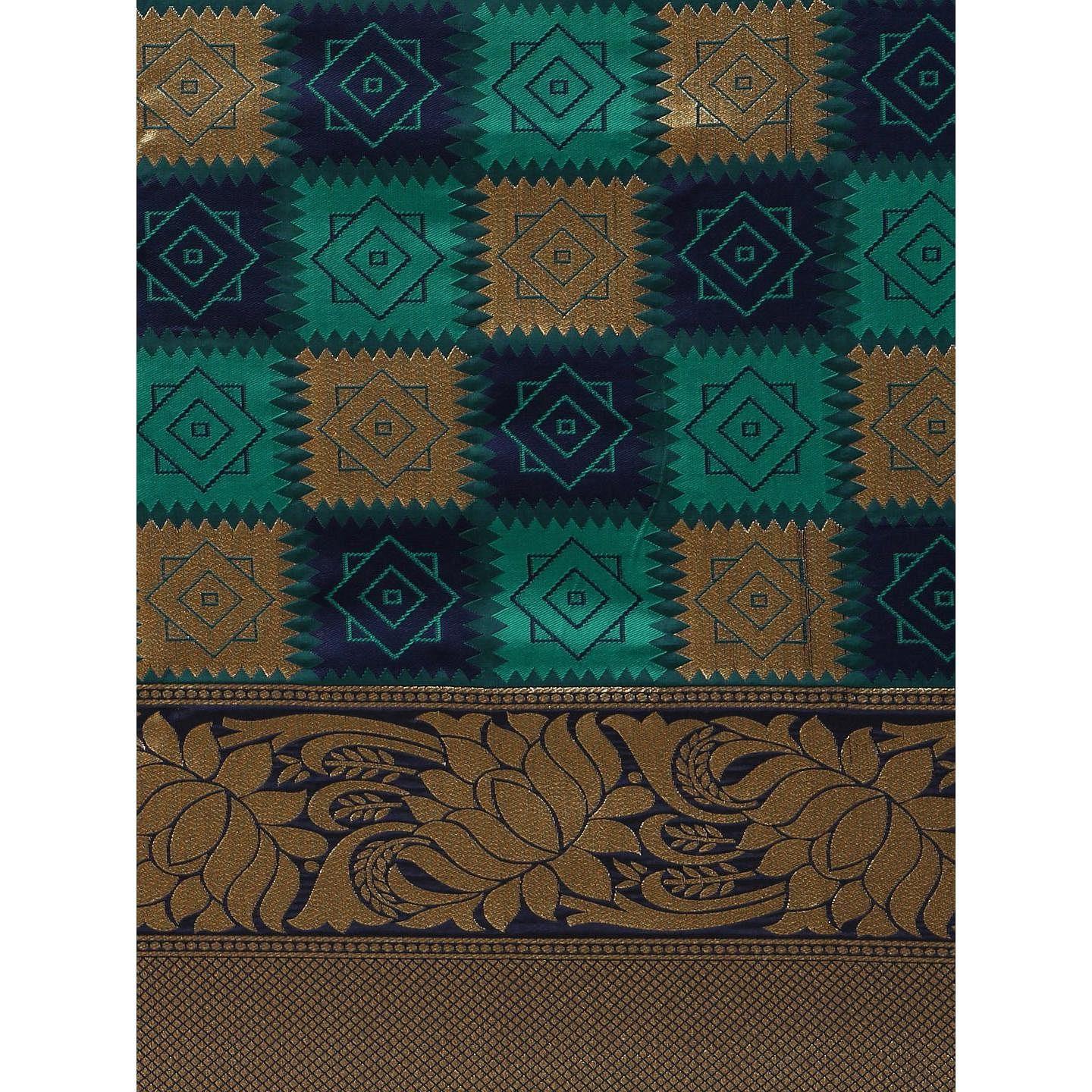 Multicolor Festive Wear Woven Kanjivaram Silk Saree - Peachmode