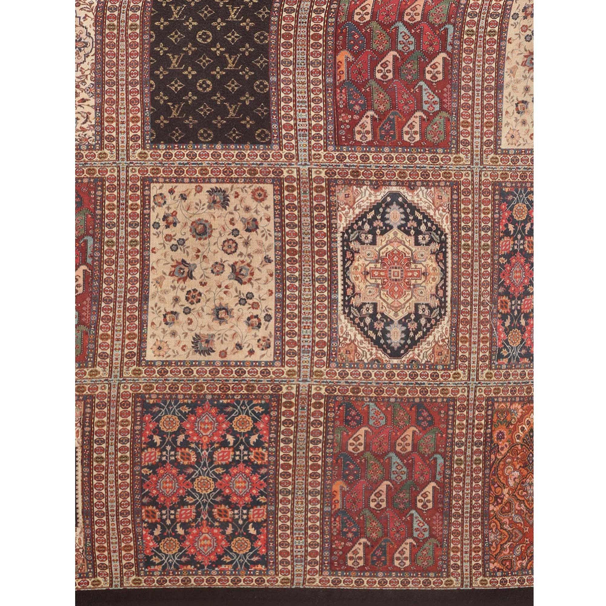 Multicolored Casual Wear Floral Printed Art Silk Saree - Peachmode