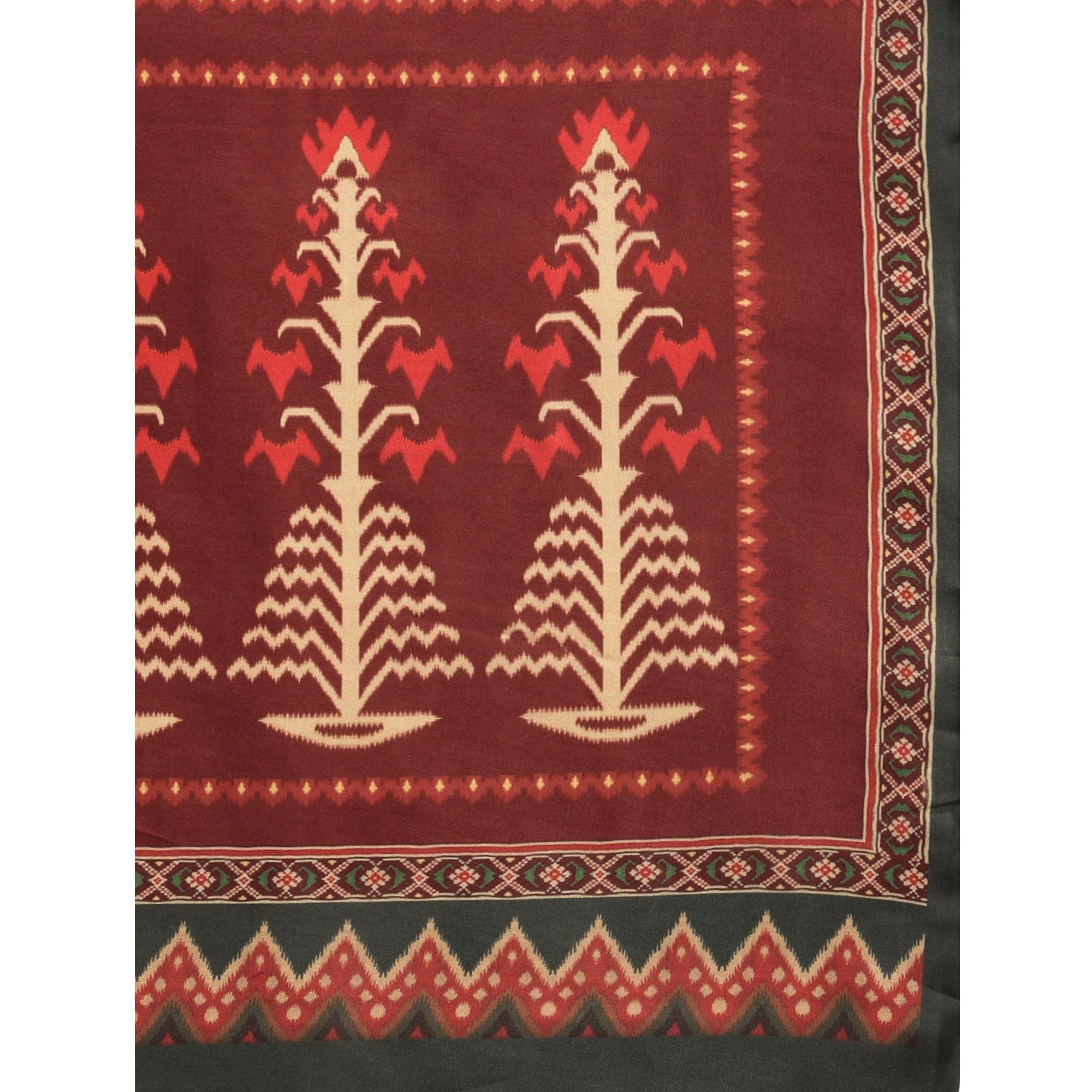 Multicolored Casual Wear Printed Art Silk Saree - Peachmode