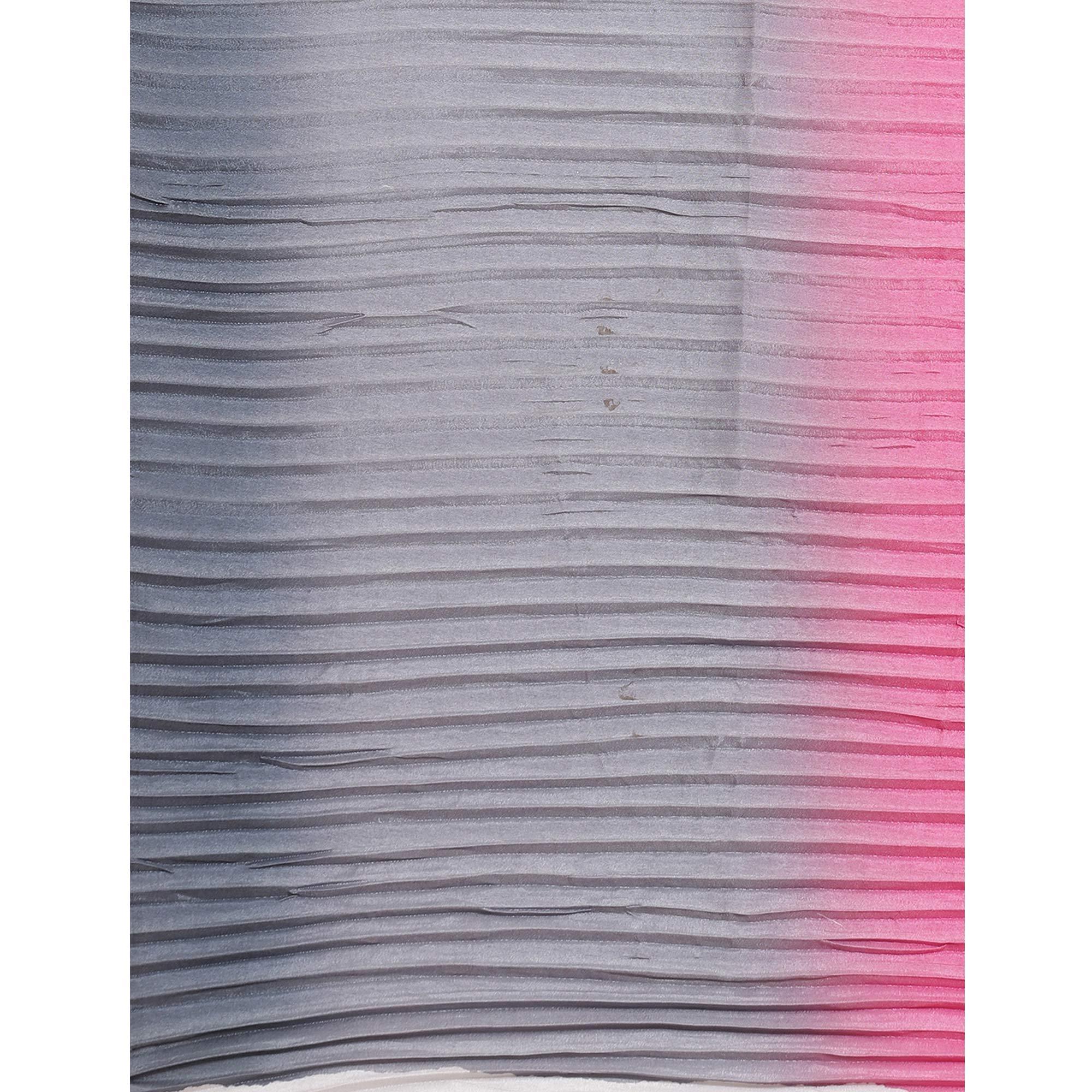 Multicolored Partywear Pleated Dola Silk Saree - Peachmode