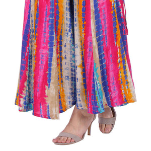 Multicolored Printed Rayon Palazzo - Peachmode