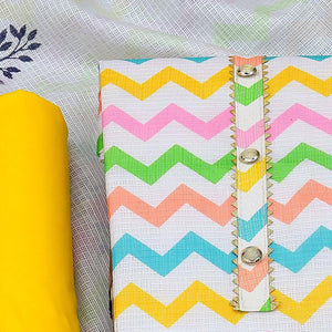 Multicolour Printed Kota Doriya Dress Material - Peachmode